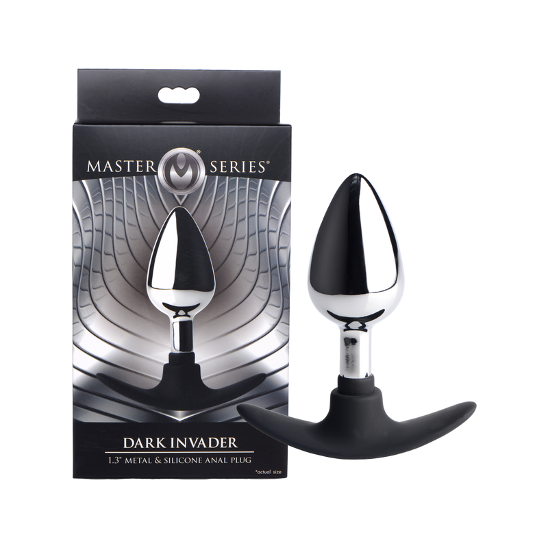 Dark Invader Metal And Silicone Anal Plug - Medium