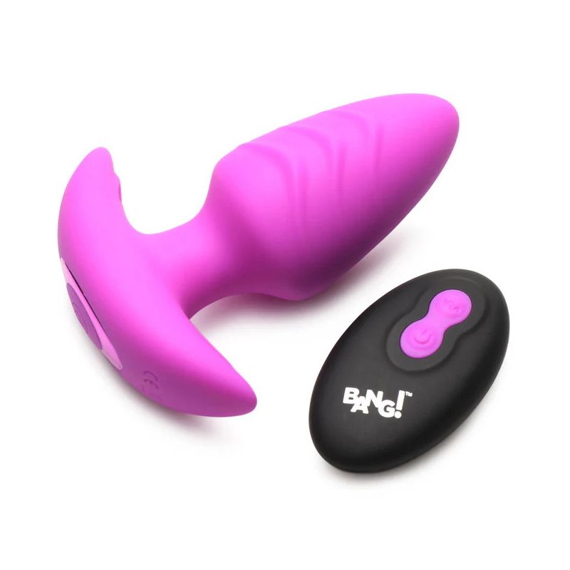 Bang! Rotating & Vibrating Butt Plug with Remote (Purple)