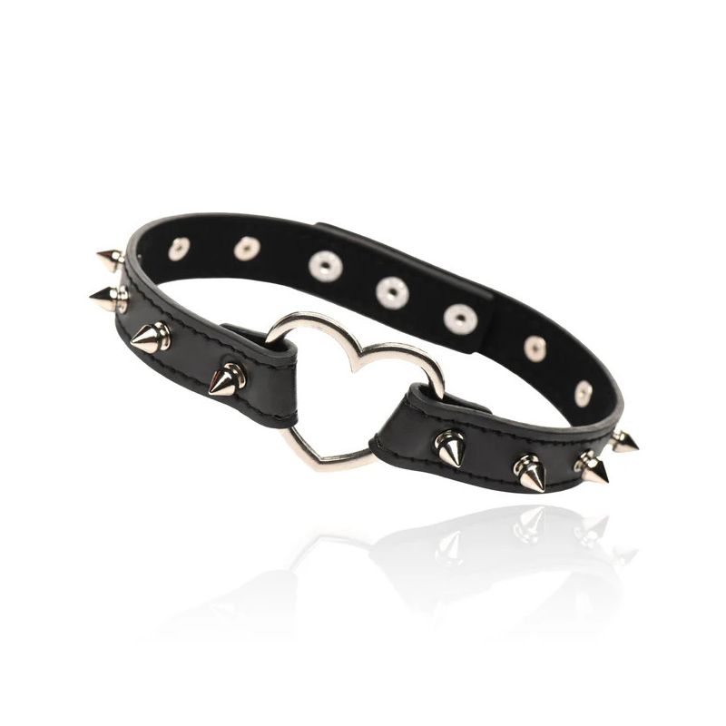 Spiked Heart Choker (Black)