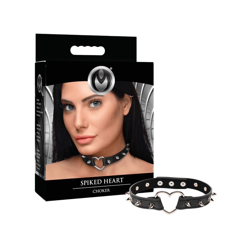 Spiked Heart Choker (Black)